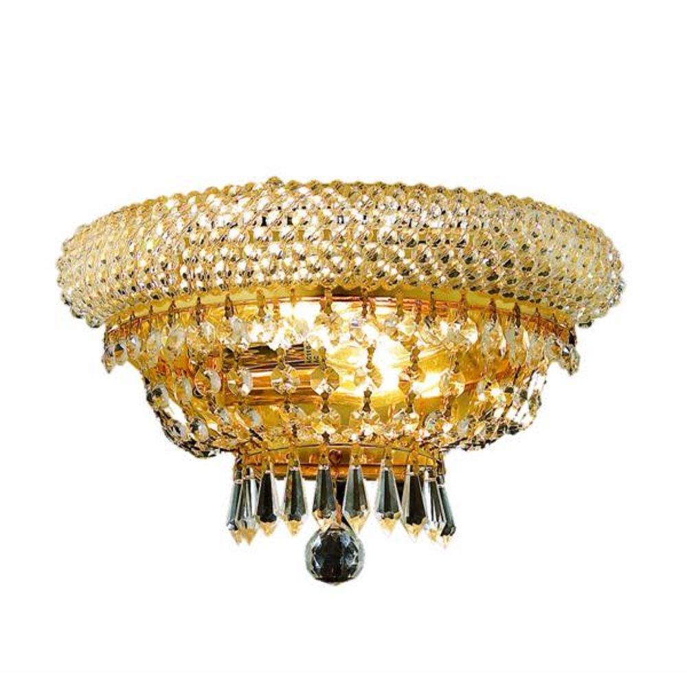 Gold with Crystal Flush Mount - LV LIGHTING