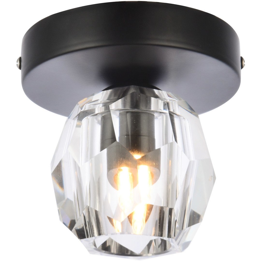 Black with Crystal Flush Mount - LV LIGHTING