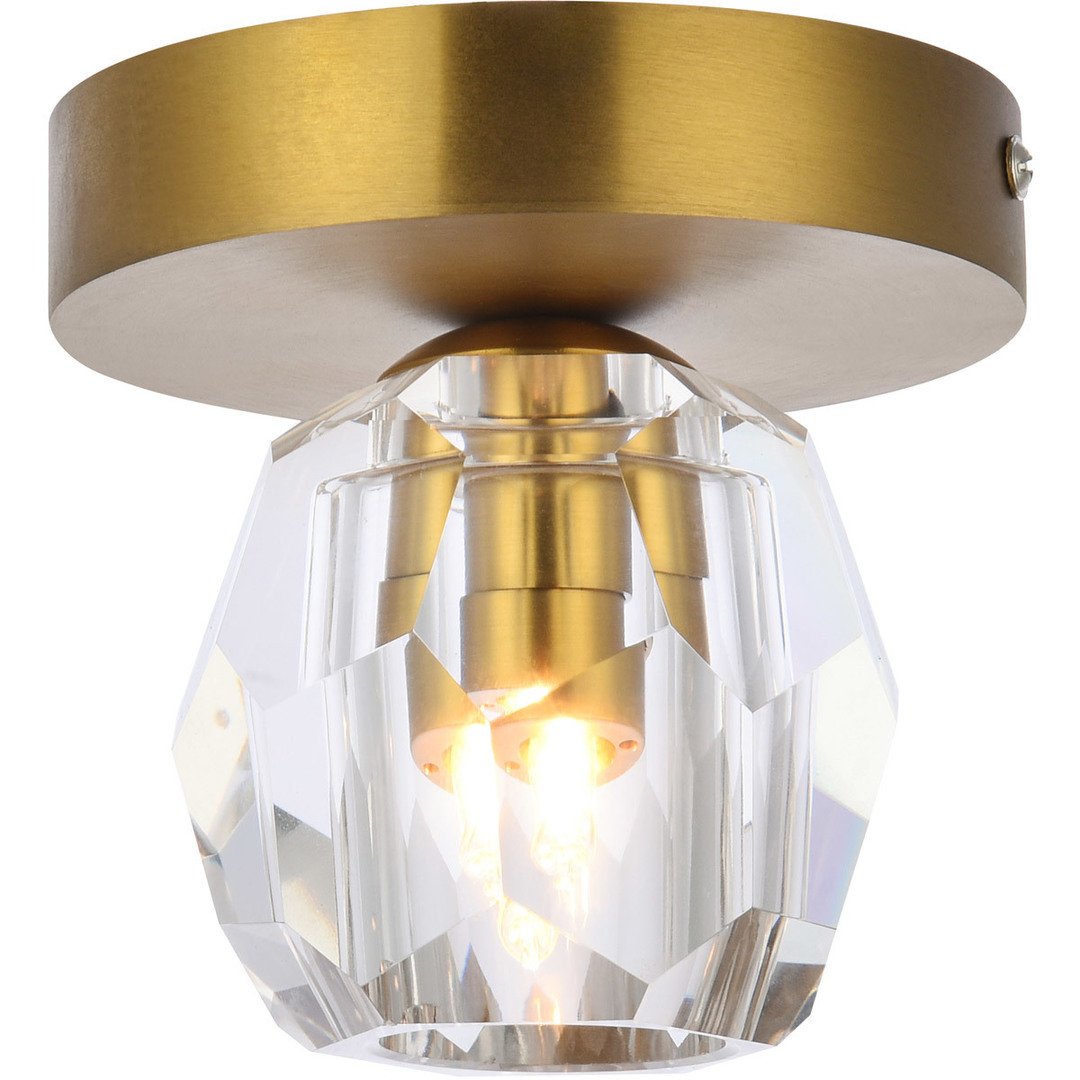 Gold with Crystal Flush Mount - LV LIGHTING