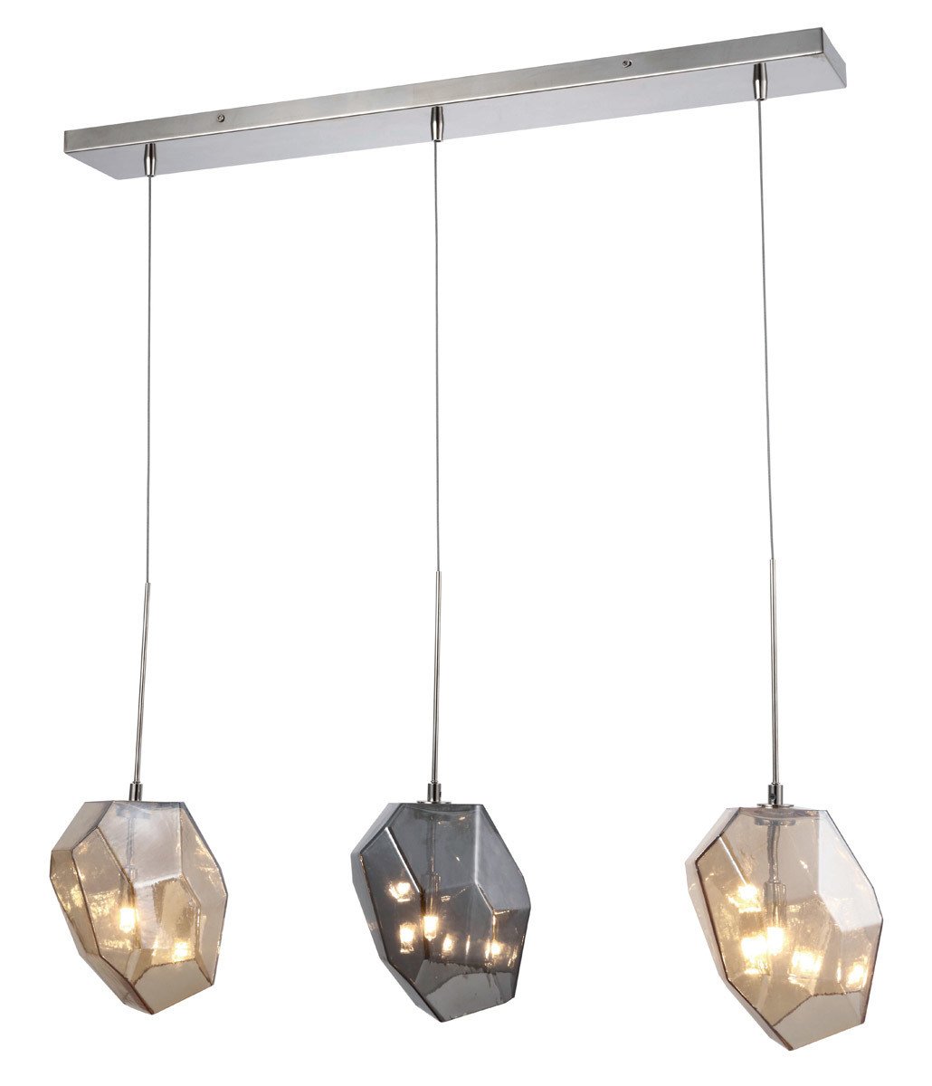 Polished Nickel with Multiple Crystal Pendant - LV LIGHTING