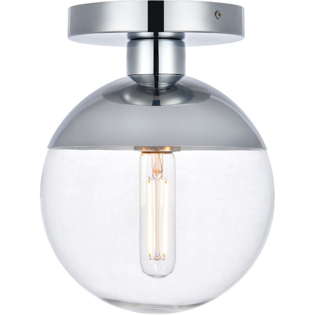 Chrome with Clear Shade Flush Mount - LV LIGHTING