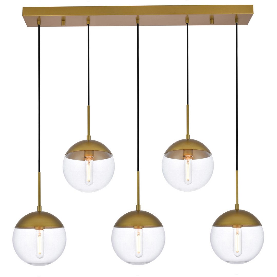 Brass with Clear Shade Multiple Pendant - LV LIGHTING