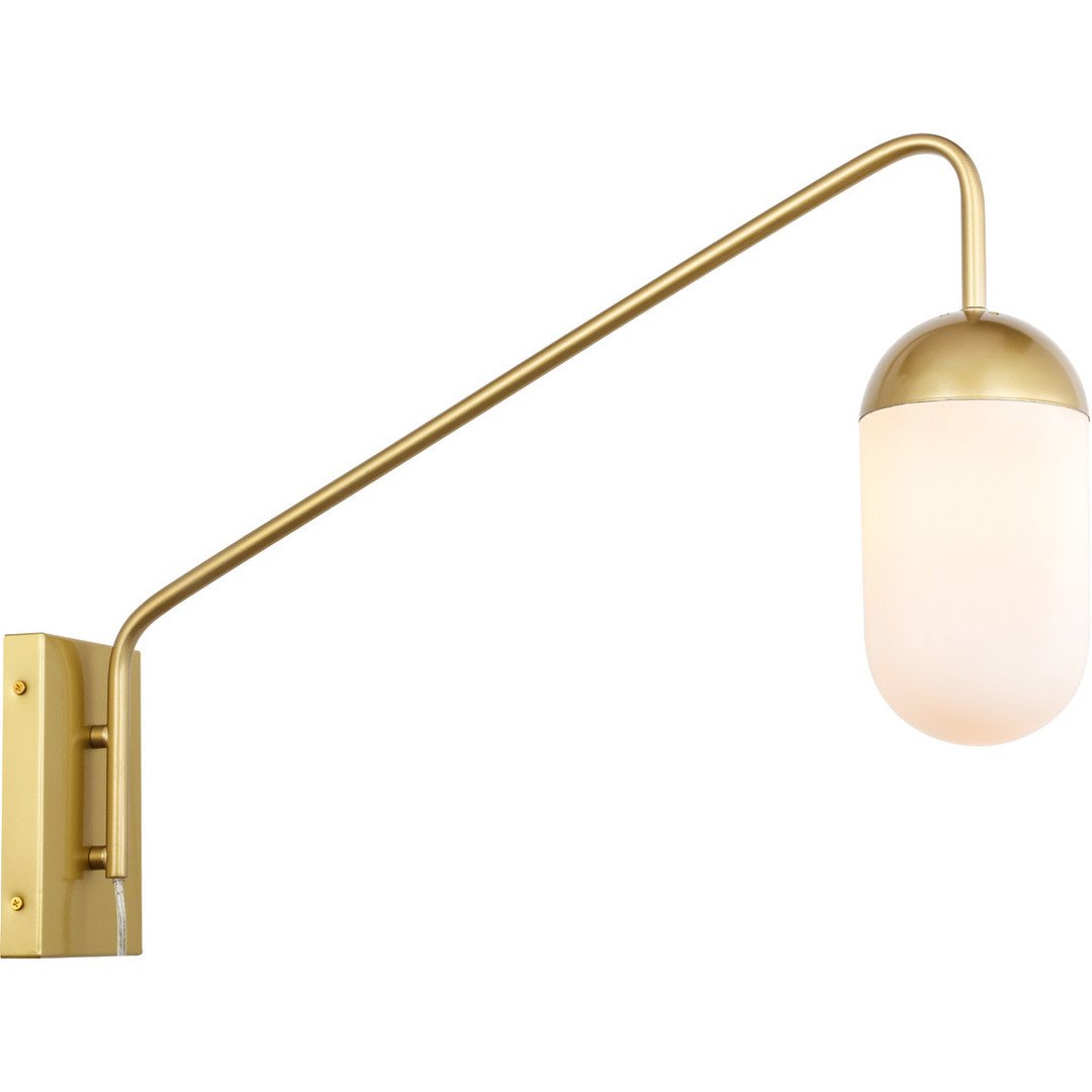 Brass with Frosted Shade Wall Sconce - LV LIGHTING