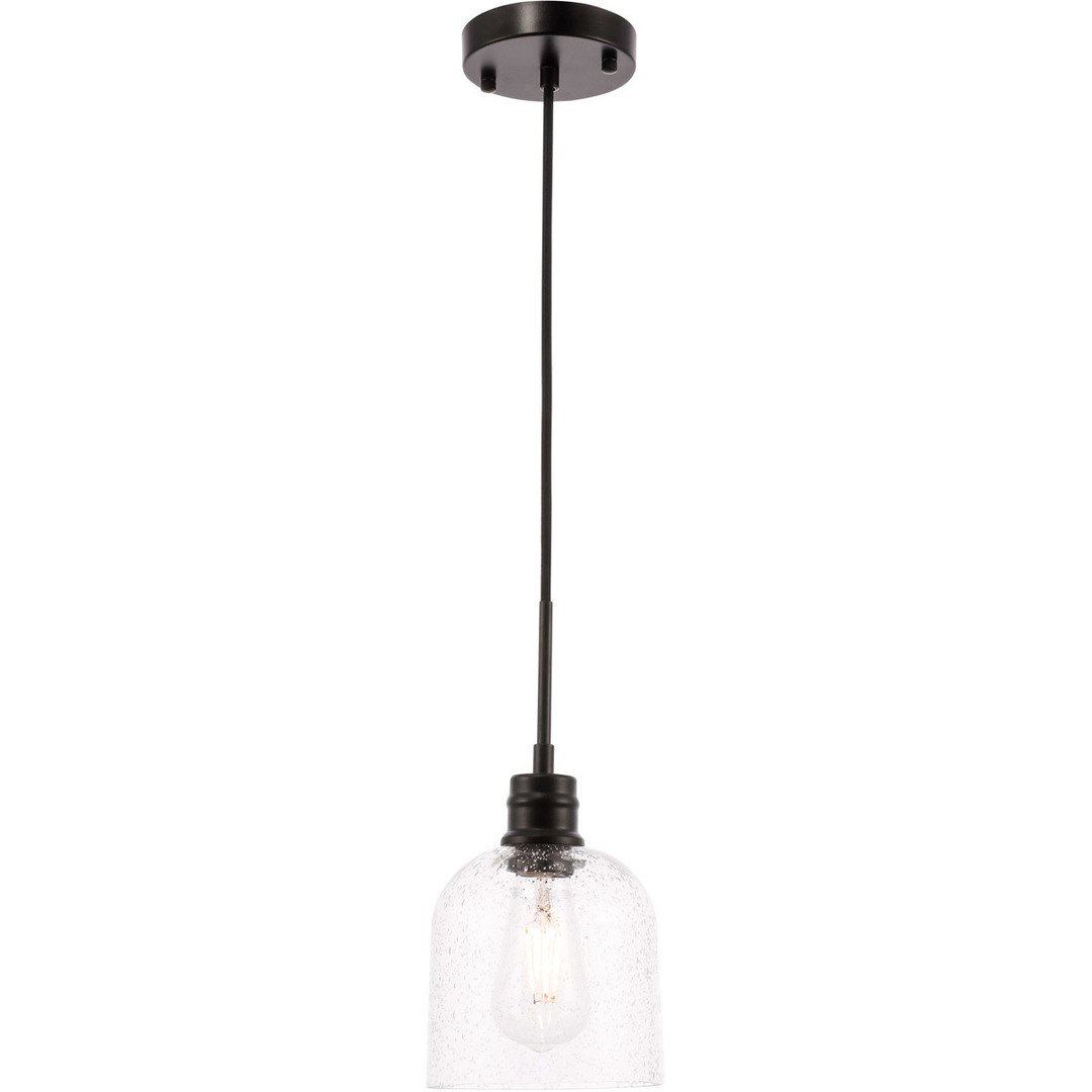 Black with Clear Bubble Shade Pendant - LV LIGHTING