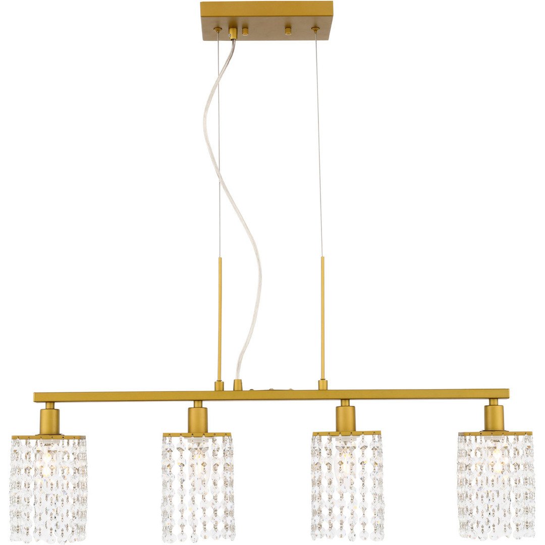 Brass with Crystal Multiple Light Pendant - LV LIGHTING