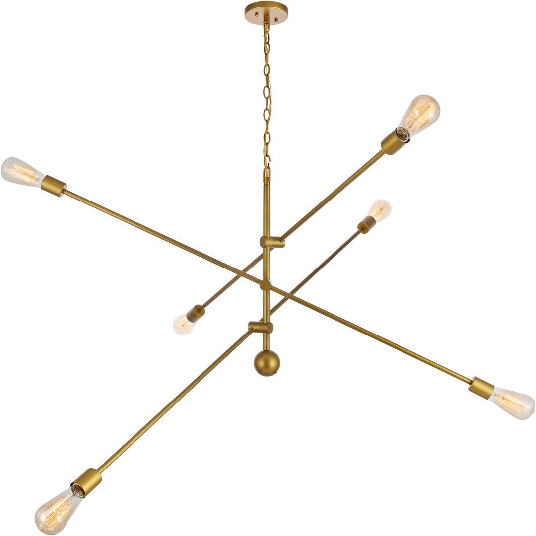 Brass with Multiple Light Chandelier - LV LIGHTING