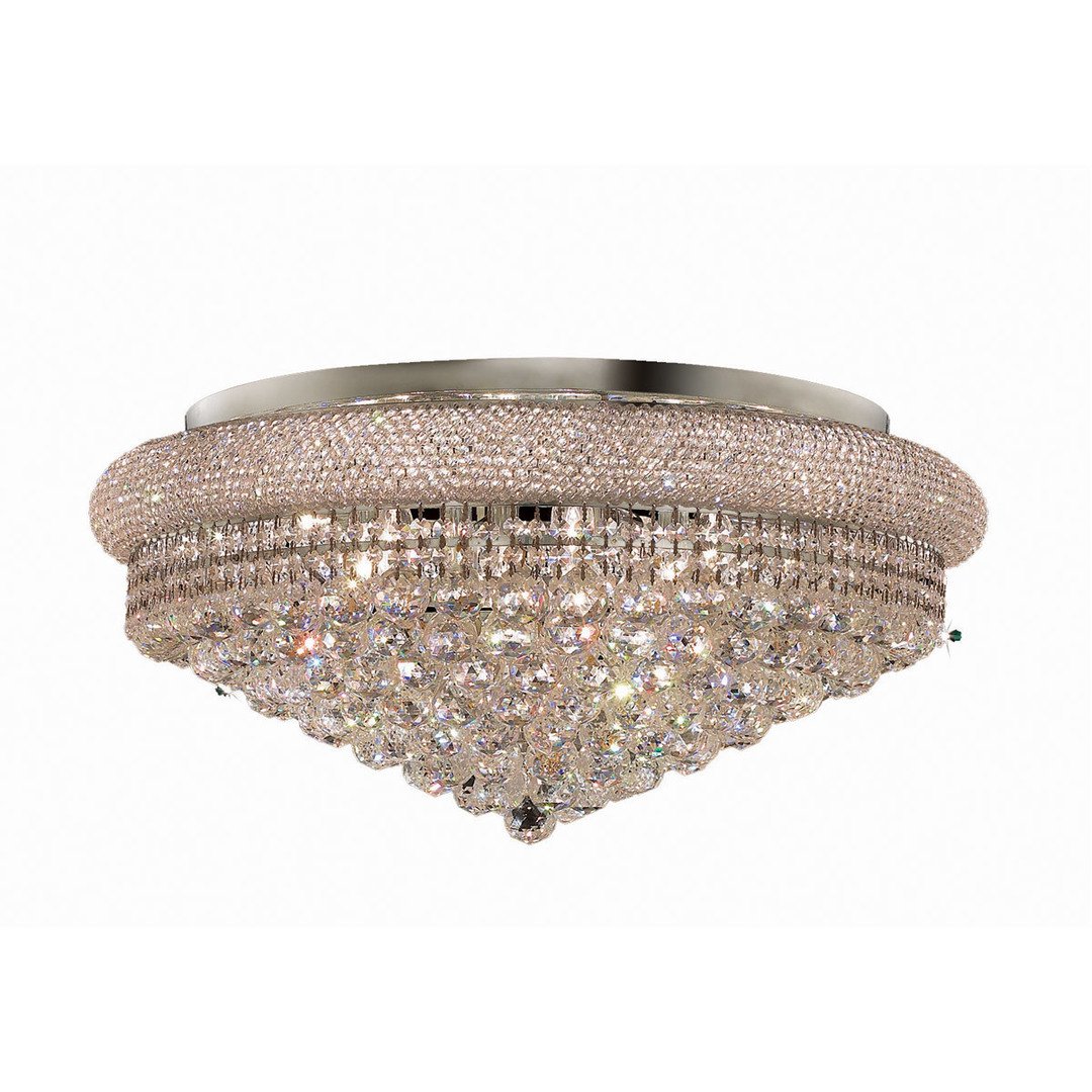 Chrome with Crystal Flush Mount - LV LIGHTING