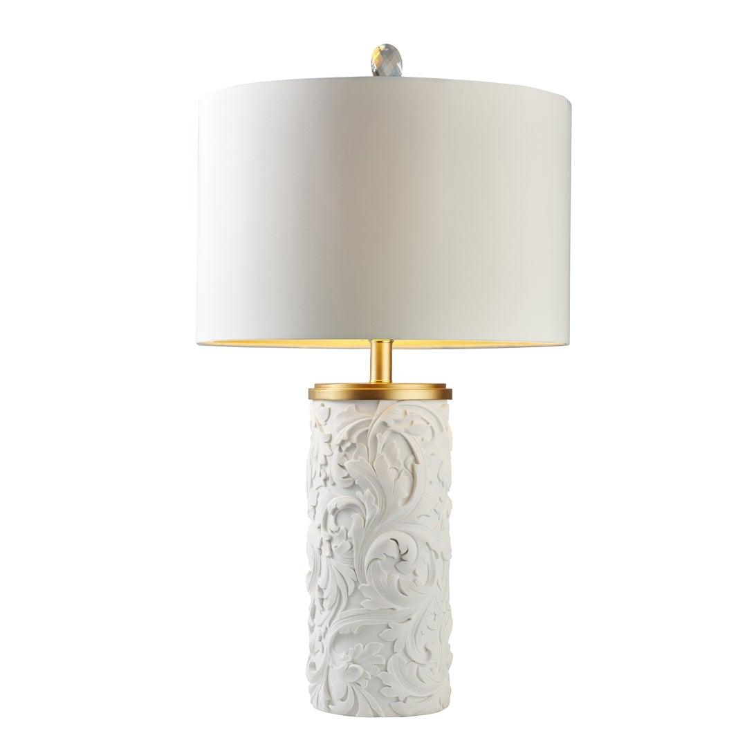 White with Brass trim Table Lamp - LV LIGHTING