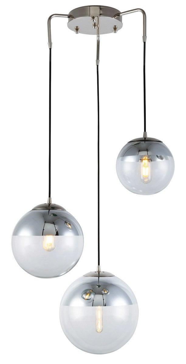 Polished Nickel with Clear Shade Multiple Pendant - LV LIGHTING