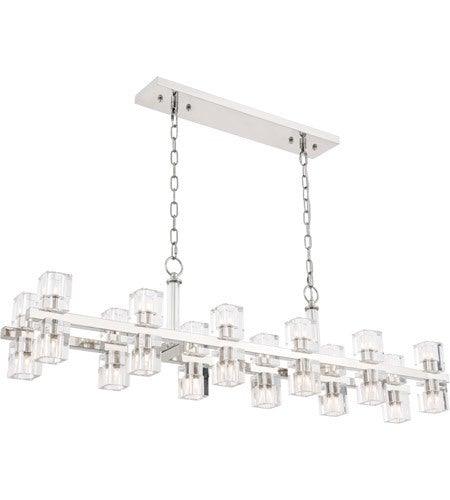 Polished Nickel with Crystal Pendant 24 Lights - LV LIGHTING