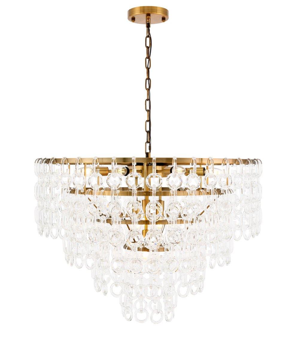 Brass with Crystal Chandelier - LV LIGHTING