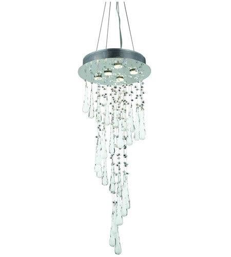 Chrome with Clear Crystal Pendant 5 Lights - LV LIGHTING