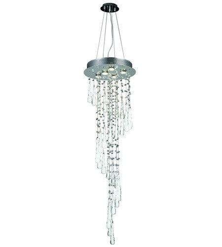 Chrome with Clear Crystal Pendant 5 Lights - LV LIGHTING