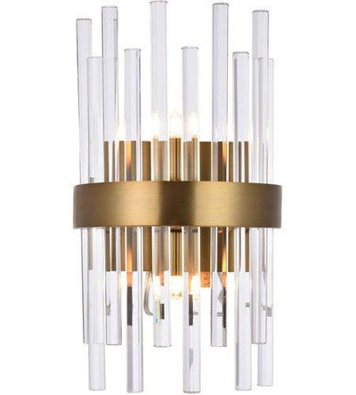 Steel with Clear Glass Rod Wall Sconce - LV LIGHTING