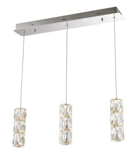 LED Chrome with Crystal Multiple Pendant - LV LIGHTING