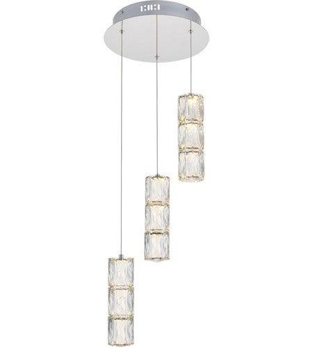 Chrome with Crystal Multiple Pendant - LV LIGHTING