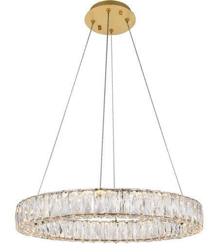 LED Gold with Crystal Chandelier - LV LIGHTING