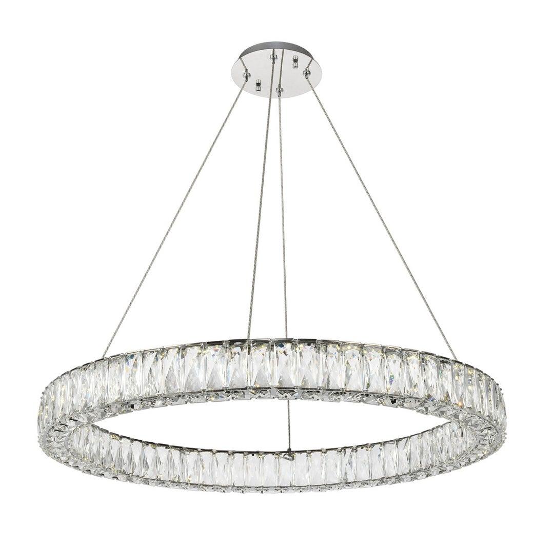 LED Chrome with Crystal Chandelier - LV LIGHTING