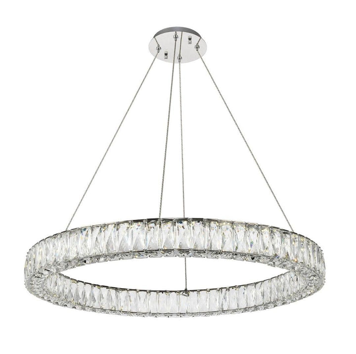 LED Chrome with Crystal Chandelier - LV LIGHTING