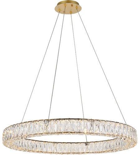 LED Gold with Crystal Chandelier - LV LIGHTING