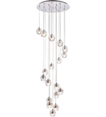Chrome with Crystal Multiple Pendant - LV LIGHTING