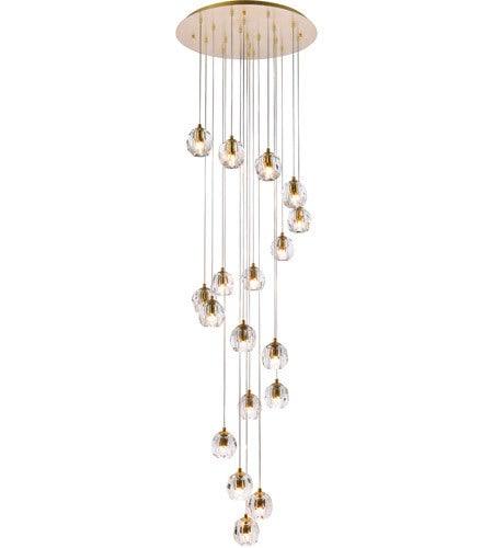Gold with Crystal Multiple Pendant - LV LIGHTING
