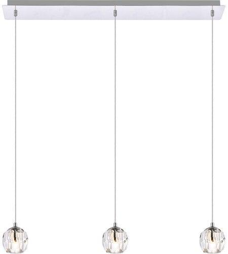 Chrome with Crystal Tripple Pendant - LV LIGHTING