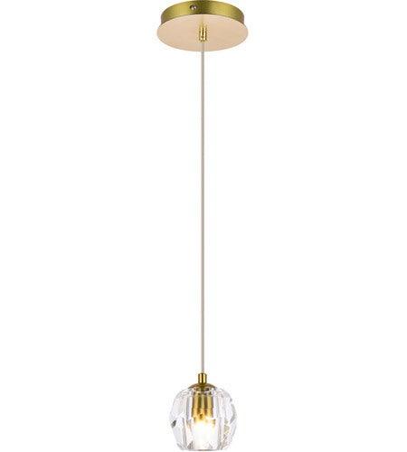 Gold with Crystal mini Single Pendant - LV LIGHTING