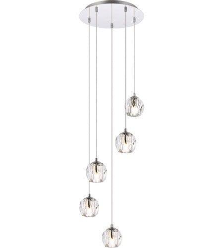 Chrome with Crystal Multiple Pendant - LV LIGHTING