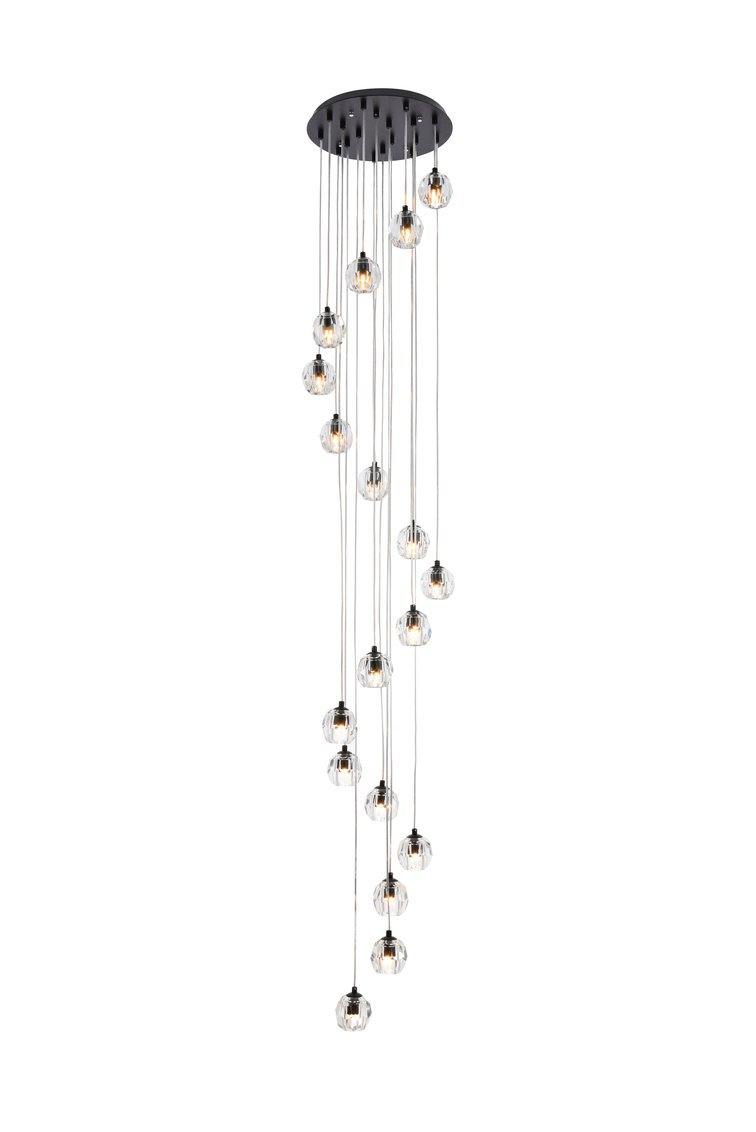 Black with Crystal Multiple Pendants - LV LIGHTING