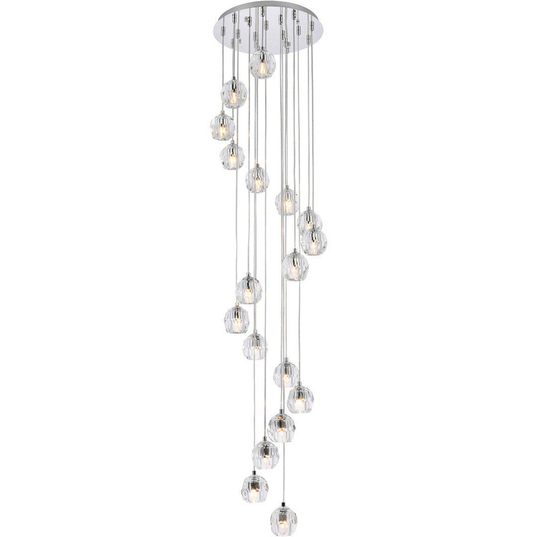 Chrome with Crystal Multiple Pendant - LV LIGHTING