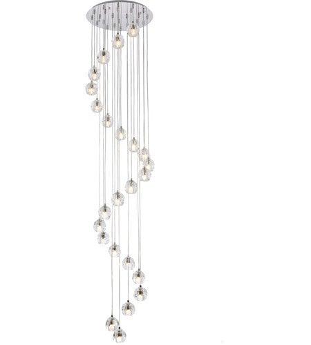 Chrome with Crystal Multiple Pendant - LV LIGHTING