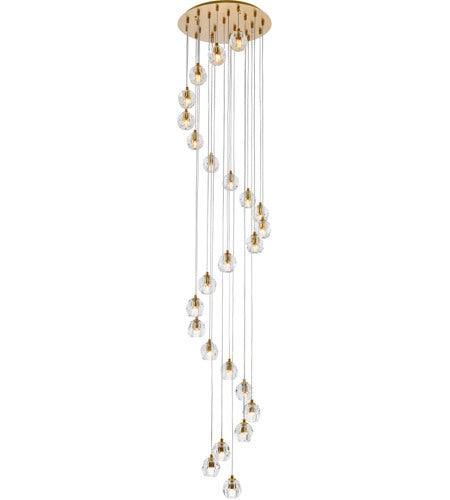 Gold with Crystal Multiple Pendant - LV LIGHTING