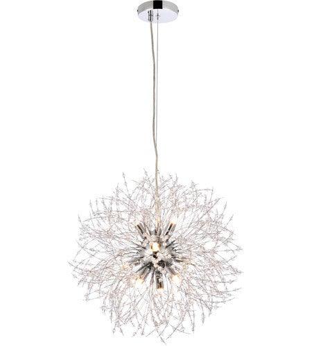 Chrome with Cyrstal Dandelion Pendant - LV LIGHTING