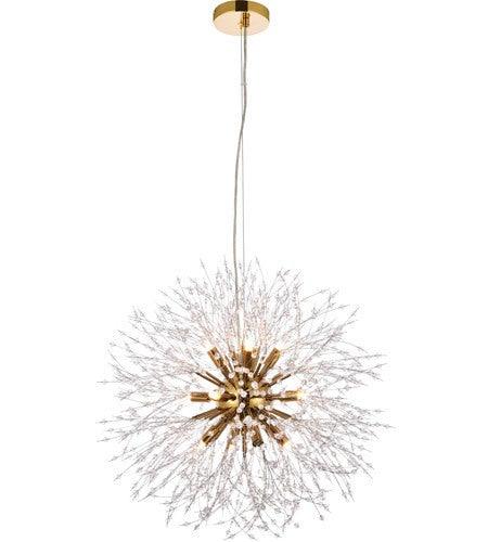 Gold with Crystal Dandelion Chandelier - LV LIGHTING