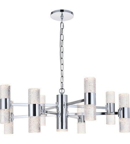 LED 17 Light Chrome with Clear Glass Multiple Chandelier - LV LIGHTING