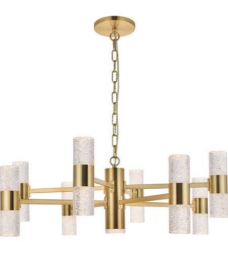 LED 17 Light Gold with Clear Glass Multiple Chandelier - LV LIGHTING