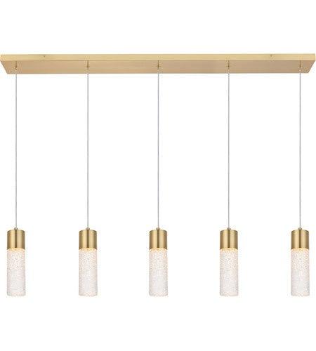 LED Gold with Clear Glass Quintuple Pendant - LV LIGHTING