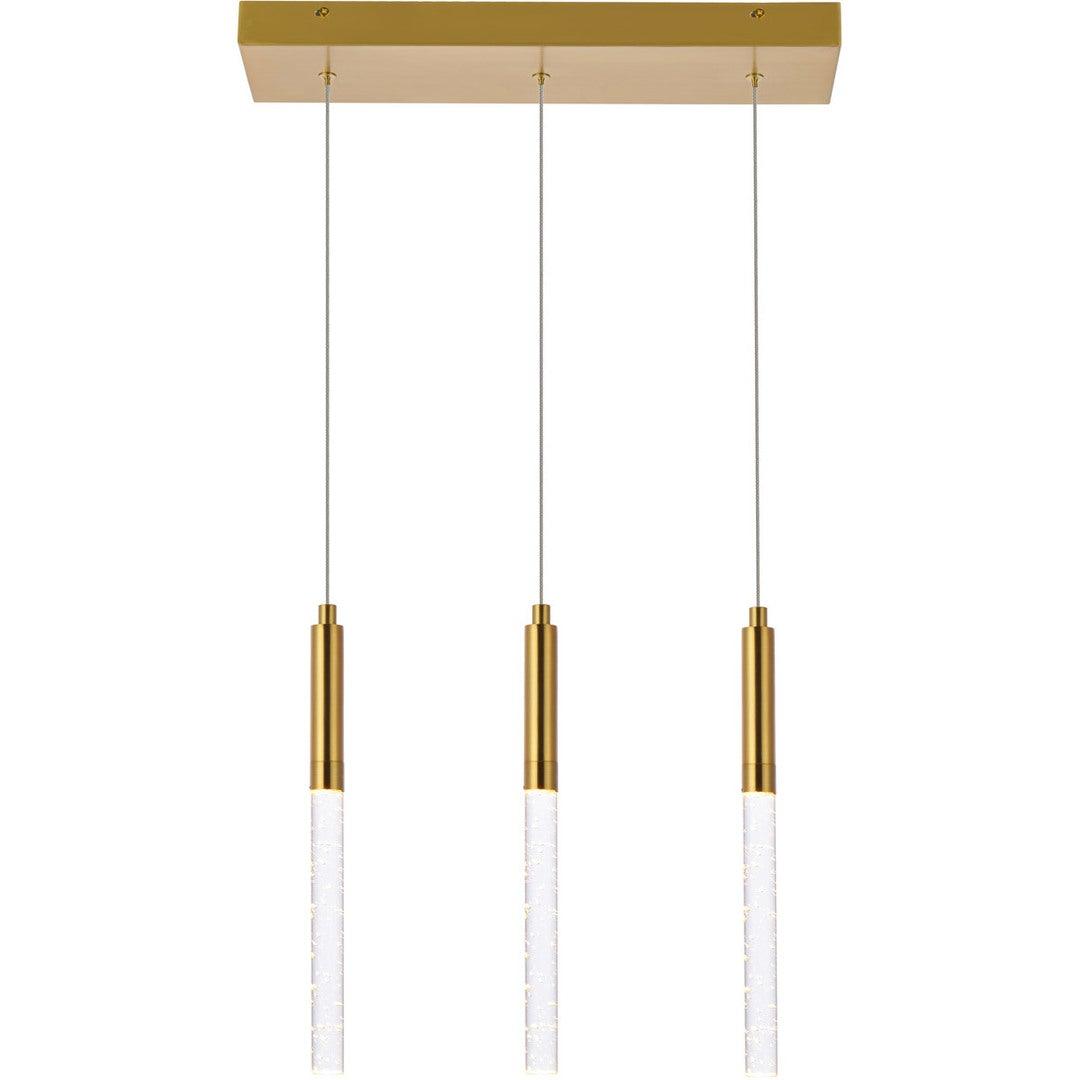 Gold with Crystal Tripple Pendant - LV LIGHTING