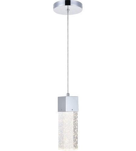 LED Chrome with Crystal Single Pendant - LV LIGHTING
