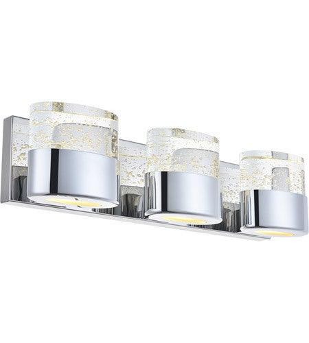 LED Chrome with Crystal Tripple Vanity Light - LV LIGHTING