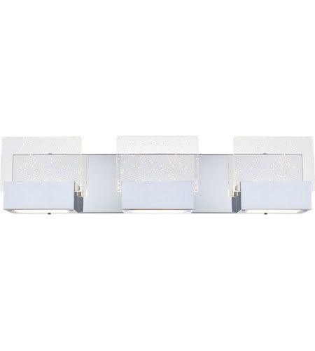 Chrome with Square Crystal Tripple Vanity Light - LV LIGHTING