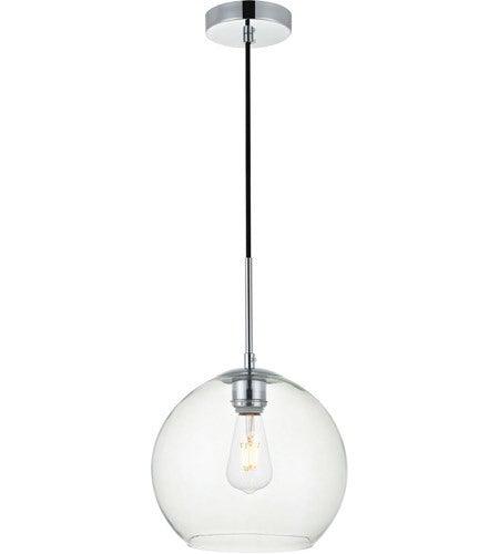 Chrome with Clear Glass Shade Single Pendant - LV LIGHTING