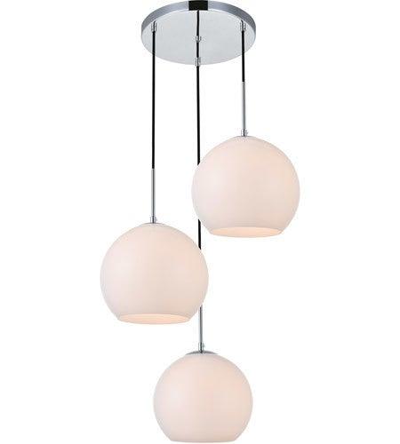 Chrome with Frosted Shade Tripple Pendant - LV LIGHTING