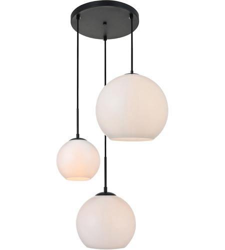 Black with Frosted Shade Tripple Pendant - LV LIGHTING