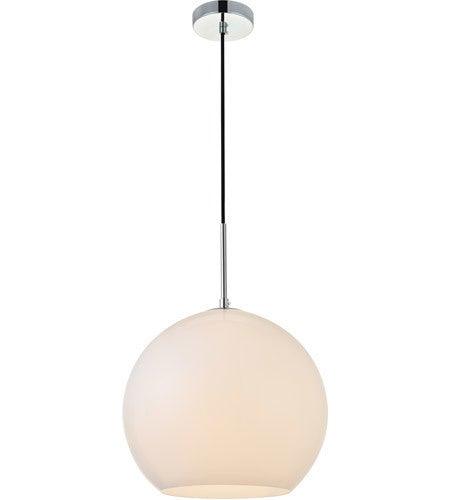 Chrome with Frosted Shade Single Pendant - LV LIGHTING