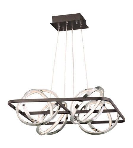 LED Black and Chrome Multiple Circle Chandelier - LV LIGHTING