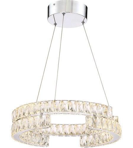LED Chrome with Crystal 3 layers Pendant - LV LIGHTING