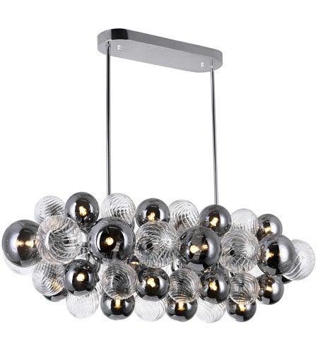 Dark Chrome and Clear Shade Chandelier - LV LIGHTING