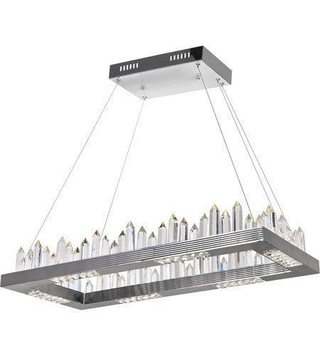 Chrome with Crystal Rectangle Chandelier - LV LIGHTING